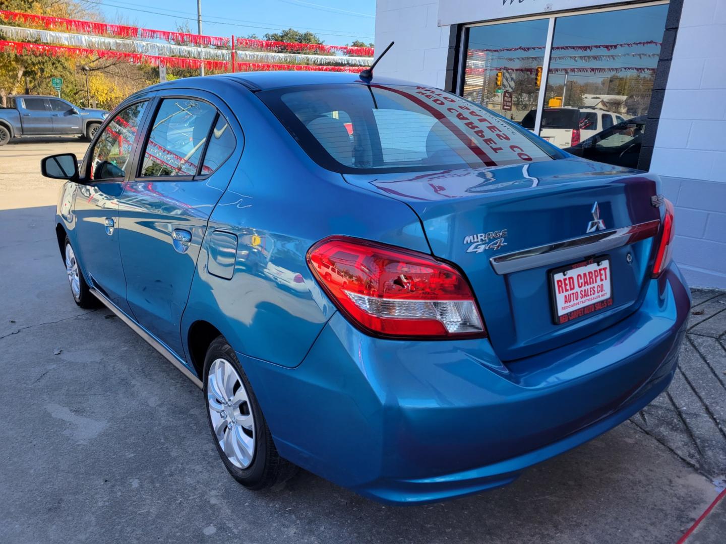 2020 Blue Mitsubishi Mirage G4 (ML32F3FJ1LH) with an 1.2L I3 F DOHC 12V engine, Automatic transmission, located at 503 West Court, Seguin, TX, 78155, (830) 379-3373, 29.568621, -97.969803 - Photo#3